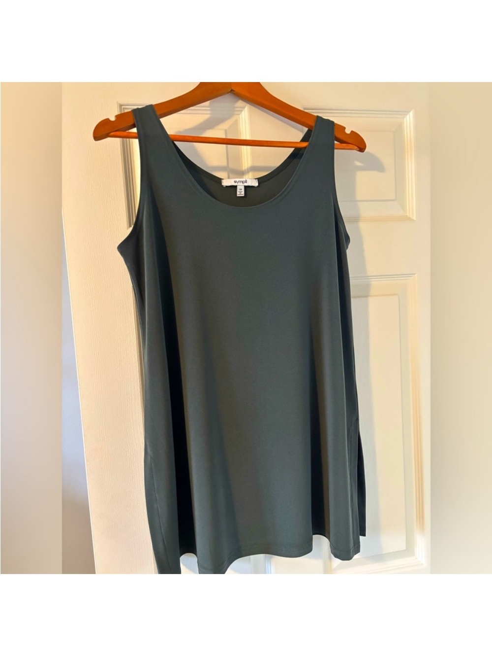 Great versatile Sympli Slate Green/ Grey A-Line Sleeveless Tank/ Tunic